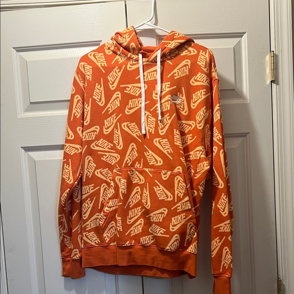Nike Orange Patterned Hoodie